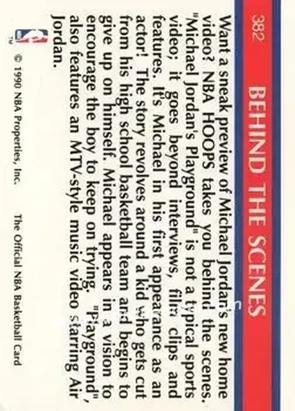 1990-91 Hoops #382 - Card #382 - Chicago Bulls - Back
