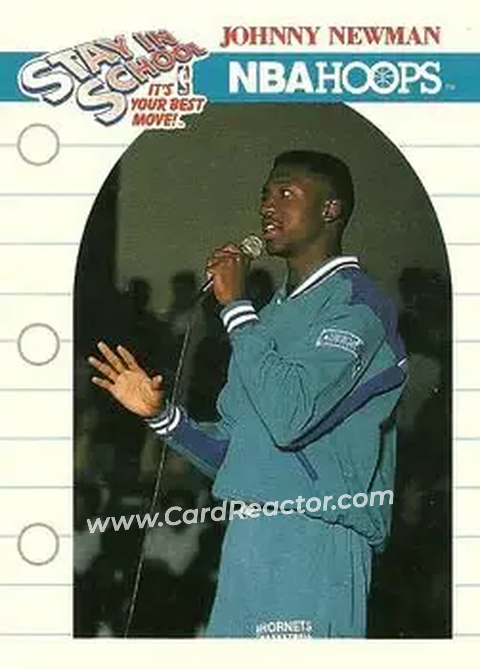 1990-91 Hoops #386 - Johnny Newman - Charlotte Hornets - Front