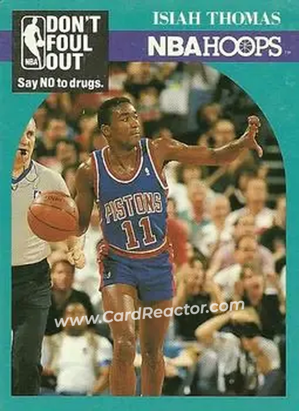 1990-91 Hoops #389 - Isiah Thomas - Detroit Pistons - Front