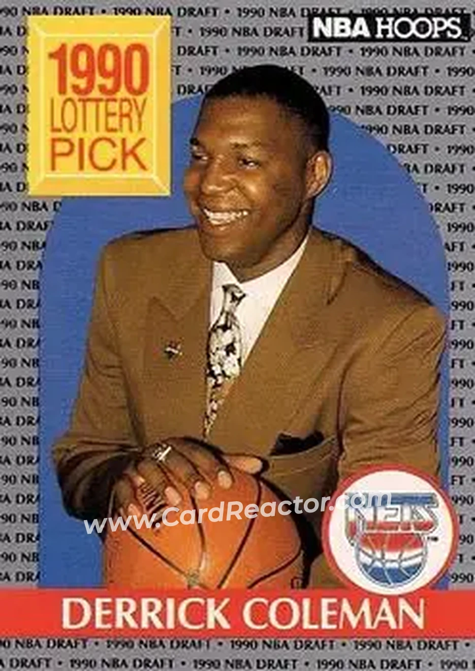1990-91 Hoops #390 - Derrick Coleman - New Jersey Nets - Front