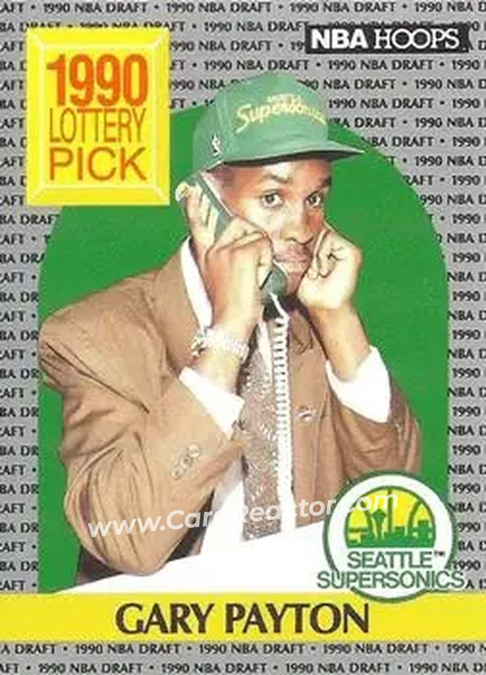 1990-91 Hoops #391 - Gary Payton - Seattle SuperSonics - Front