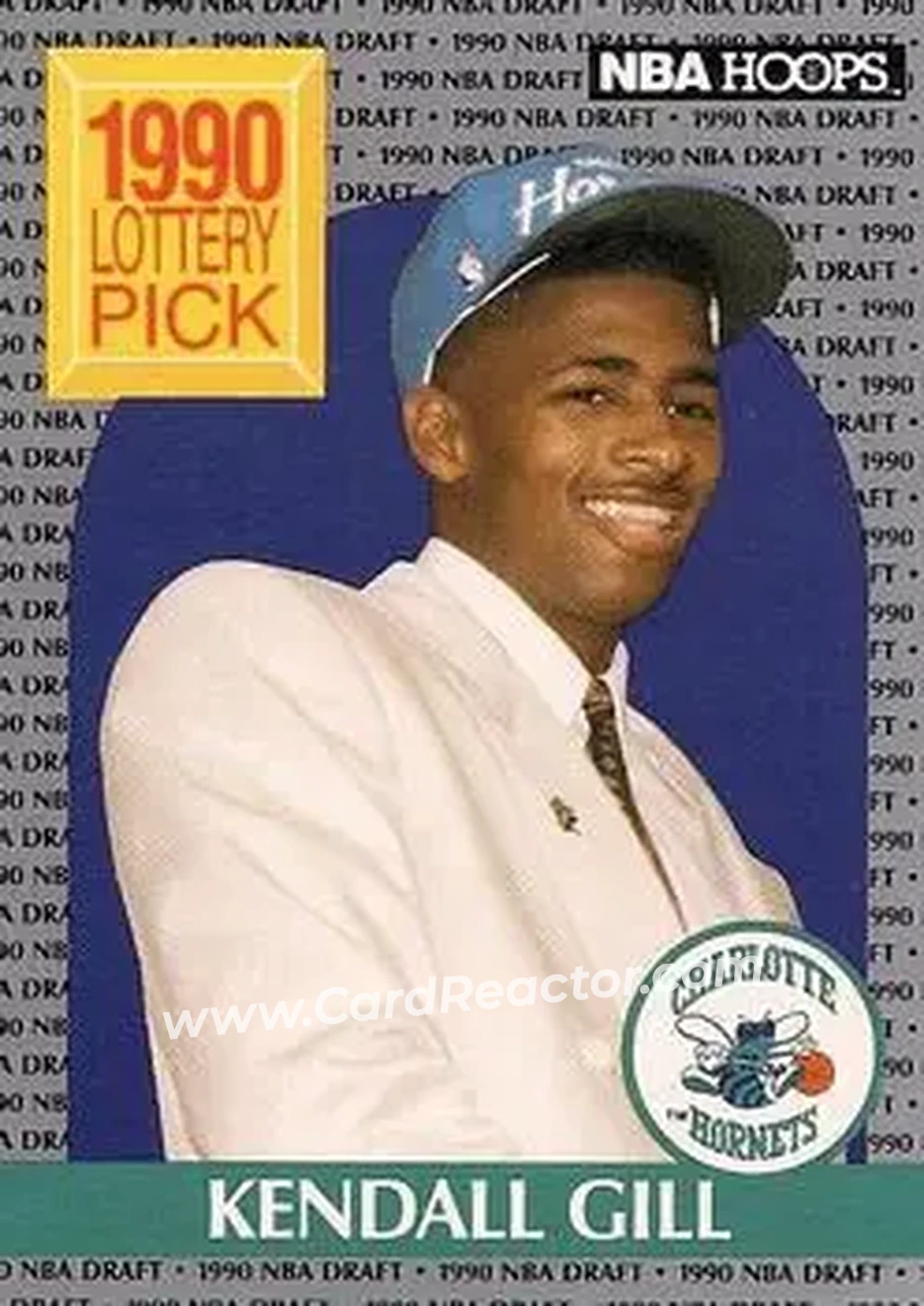 1990-91 Hoops #394 - Kendall Gill - Charlotte Hornets - Front
