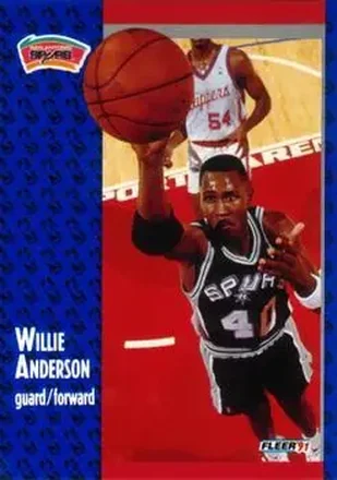 1991-92 Fleer #182 - Willie Anderson - San Antonio Spurs