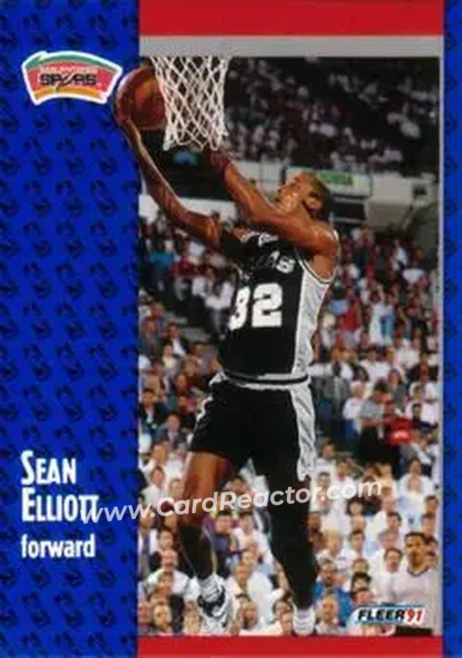 1991-92 Fleer #185 - Sean Elliott - San Antonio Spurs - Front