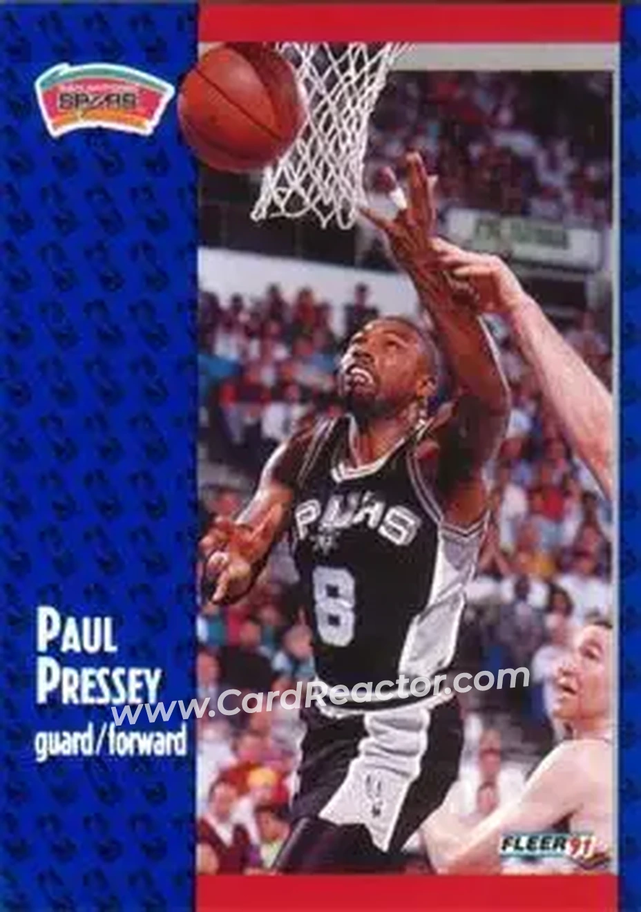 1991-92 Fleer #186 - Paul Pressey - San Antonio Spurs - Front 1991-92 Fleer #186 - Paul Pressey - San Antonio Spurs - Front