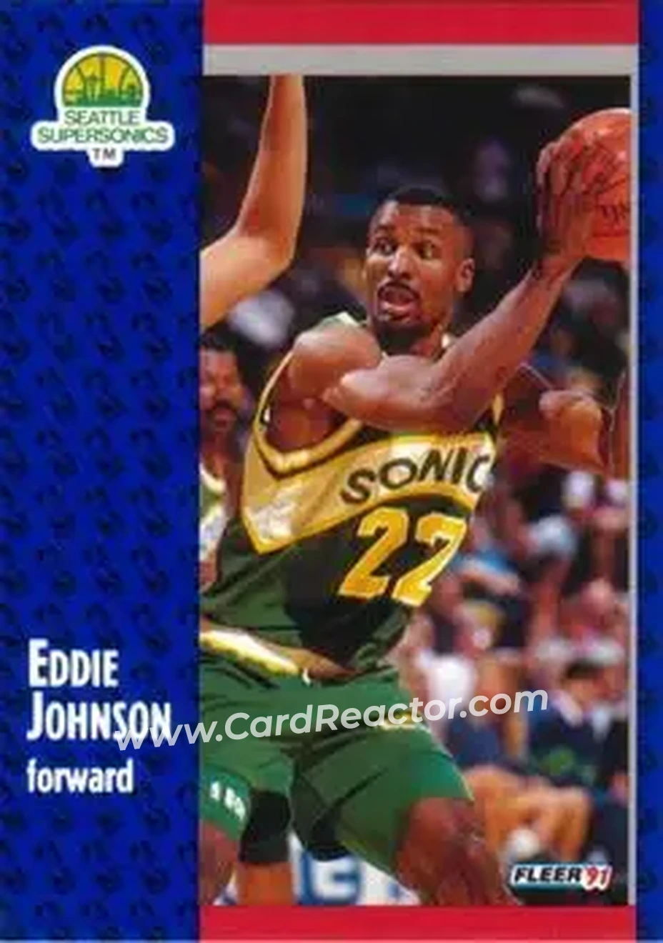 1991-92 Fleer #190 - Eddie Johnson - Seattle SuperSonics - Front