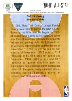 1991-92 Upper Deck #1991 - Patrick Ewing - New York Knicks - Back