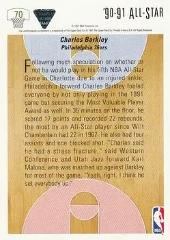 1991-92 Upper Deck #1991 - Charles Barkley - Philadelphia 76ers - Back