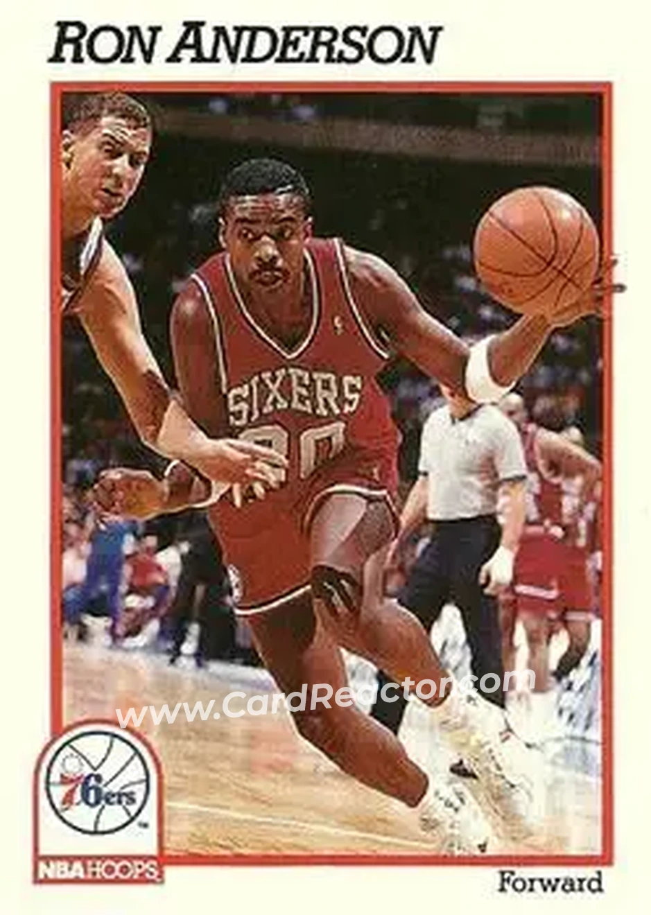 1991-92 Hoops #155 - Ron Anderson - Philadelphia 76ers - Front