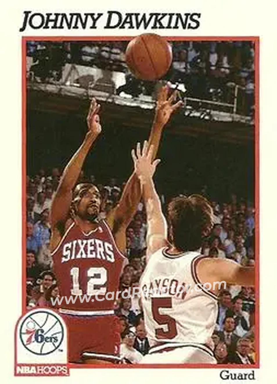 1991-92 Hoops #158 - Johnny Dawkins - Philadelphia 76ers - Front