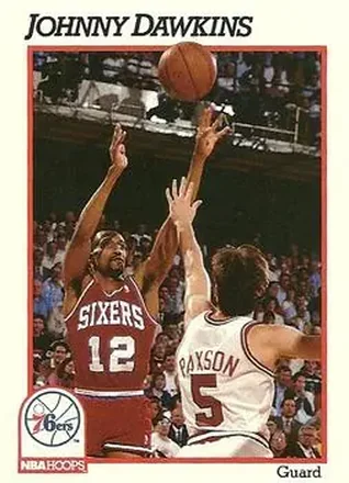 1991-92 Hoops #158 - Johnny Dawkins - Philadelphia 76ers