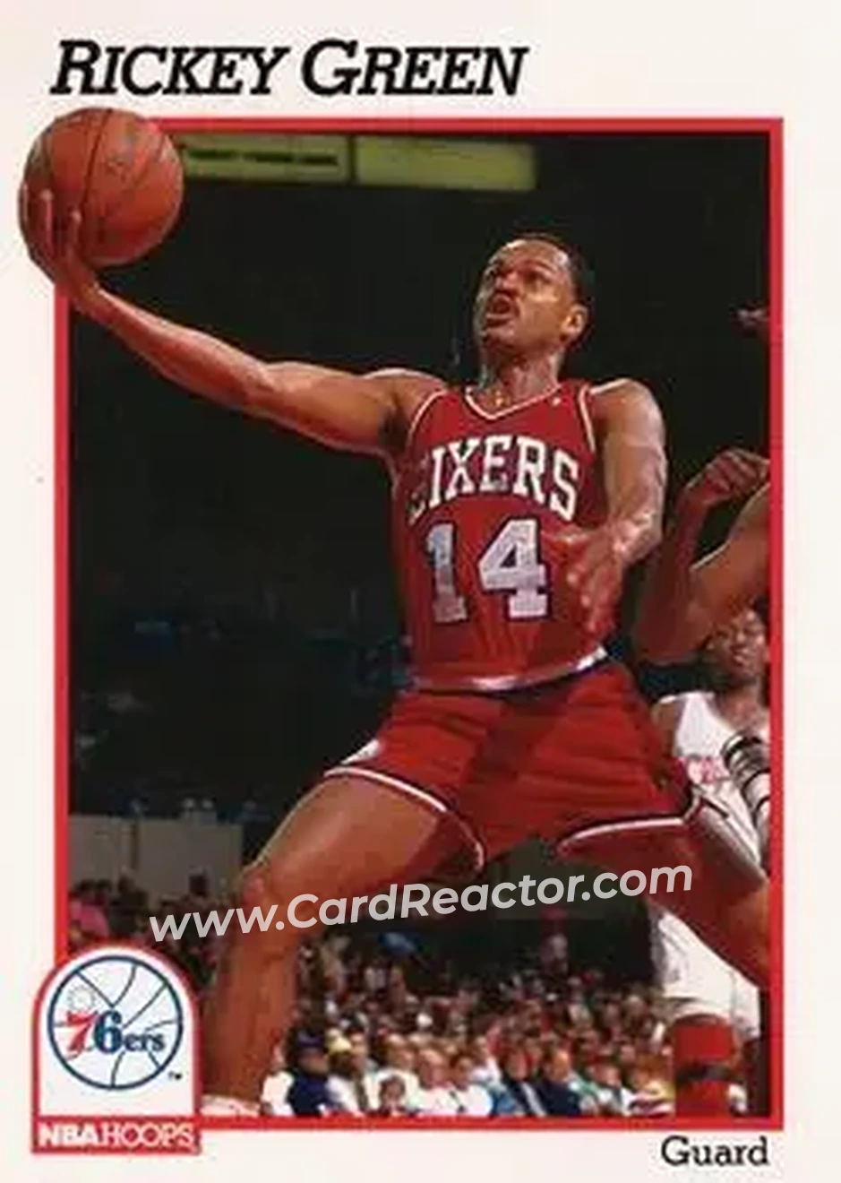 1991-92 Hoops #160 - Rickey Green - Philadelphia 76ers - Front