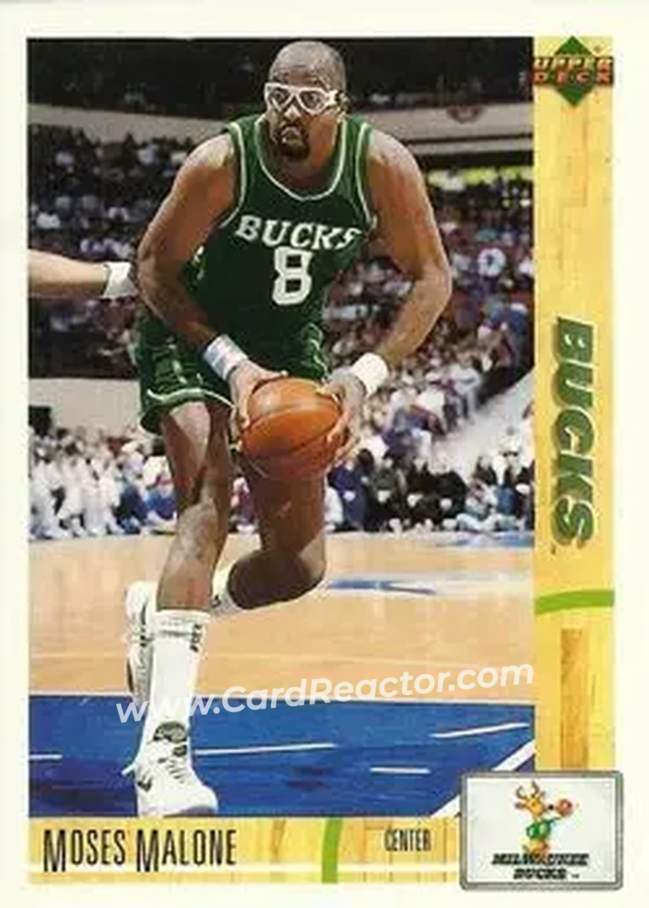 1991-92 Upper Deck Italian #71 - Moses Malone - Milwaukee Bucks - Front