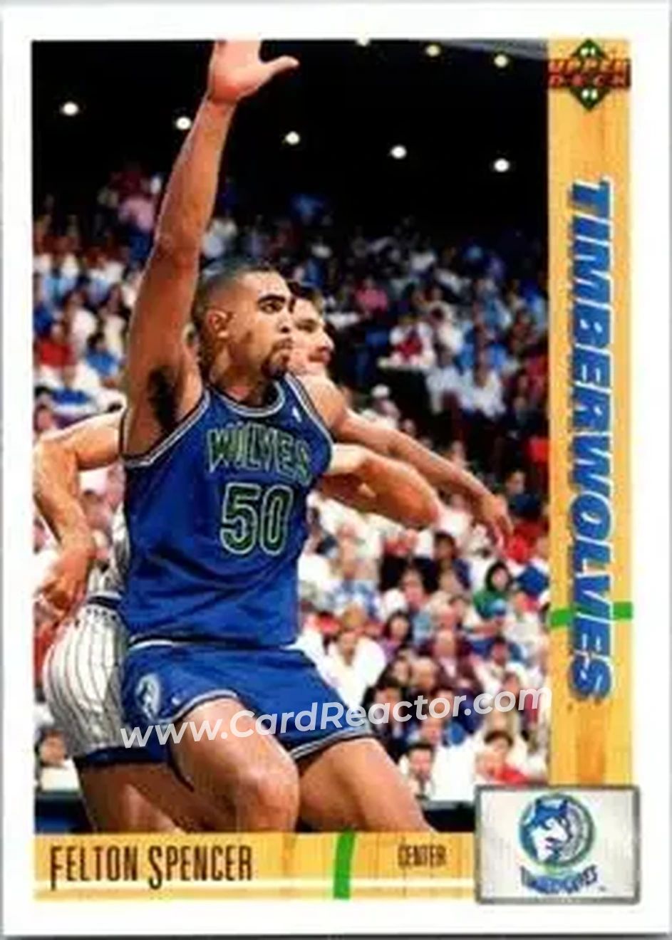 1991-92 Upper Deck Italian #73 - Felton Spencer - Minnesota Timberwolves - Front 1991-92 Upper Deck Italian #73 - Felton Spencer - Minnesota Timberwolves - Front