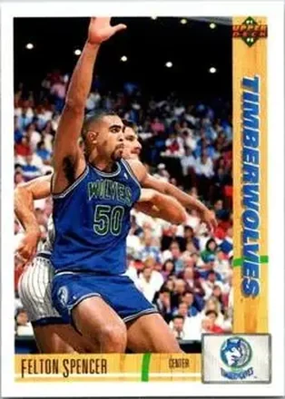 1991-92 Upper Deck Italian #73 - Felton Spencer - Minnesota Timberwolves 1991-92 Upper Deck Italian #73 - Felton Spencer - Minnesota Timberwolves