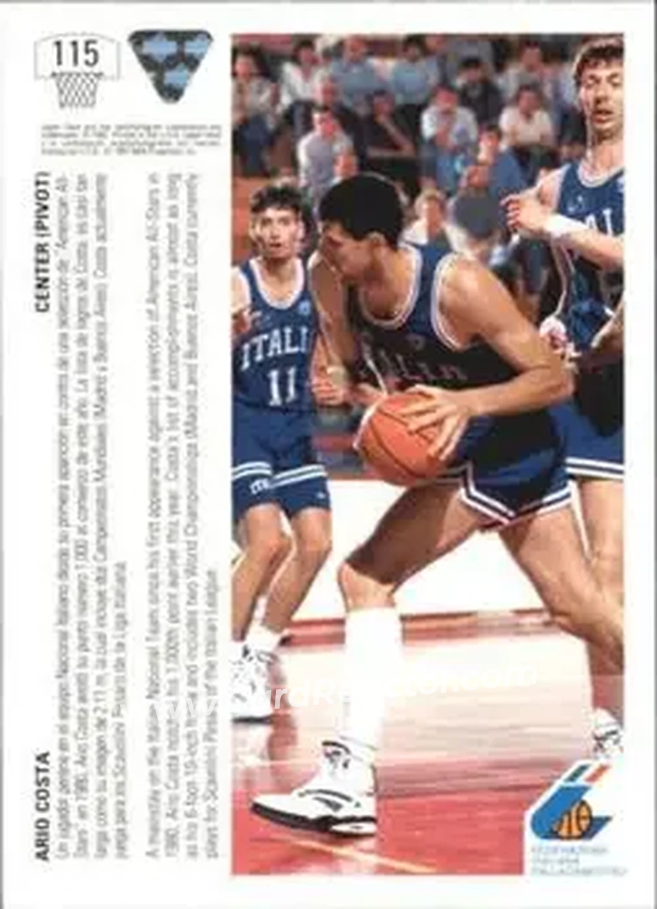 1991-92 Upper Deck Spanish #115 - Ario Costa - Italy - Back