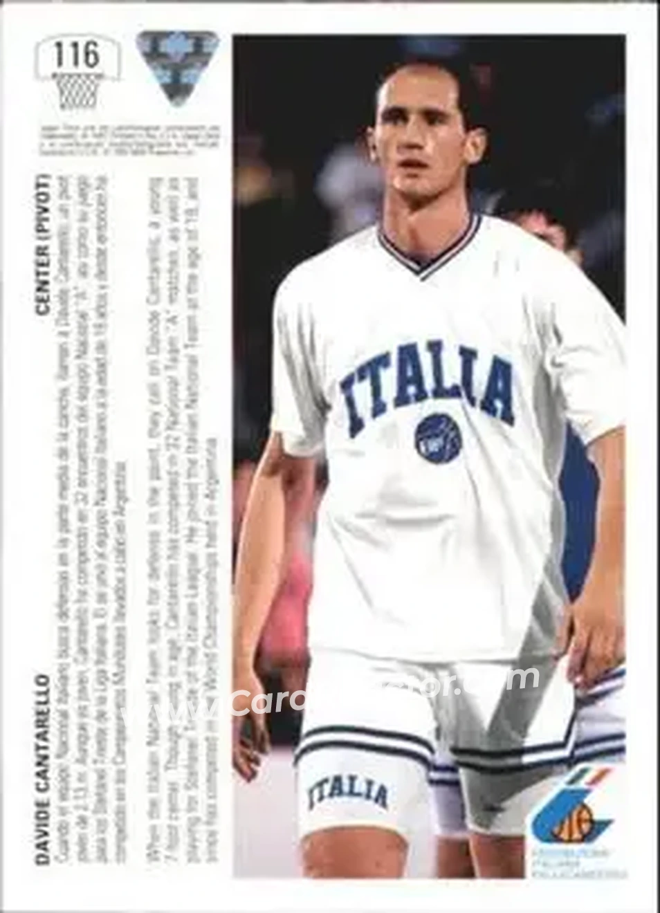 1991-92 Upper Deck Spanish #116 - Davide Cantarello - Italy - Back