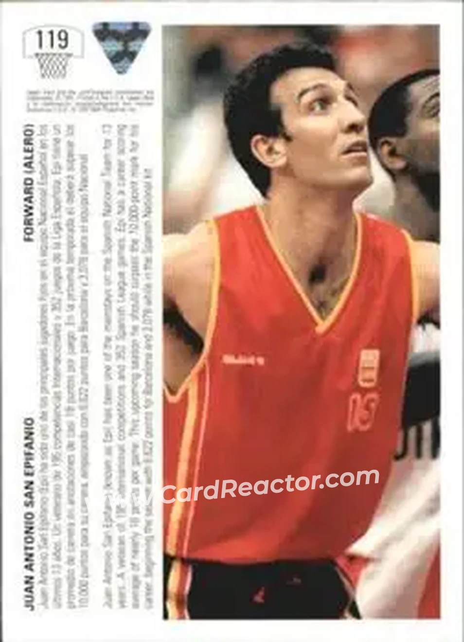 1991-92 Upper Deck Spanish #119 - Juan San Epifanio - Spain - Back