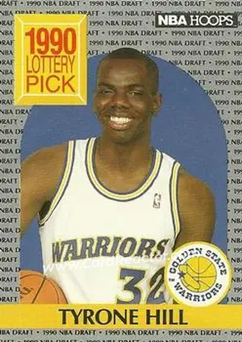 1990-91 Hoops #400 - Tyrone Hill - Golden State Warriors - Front