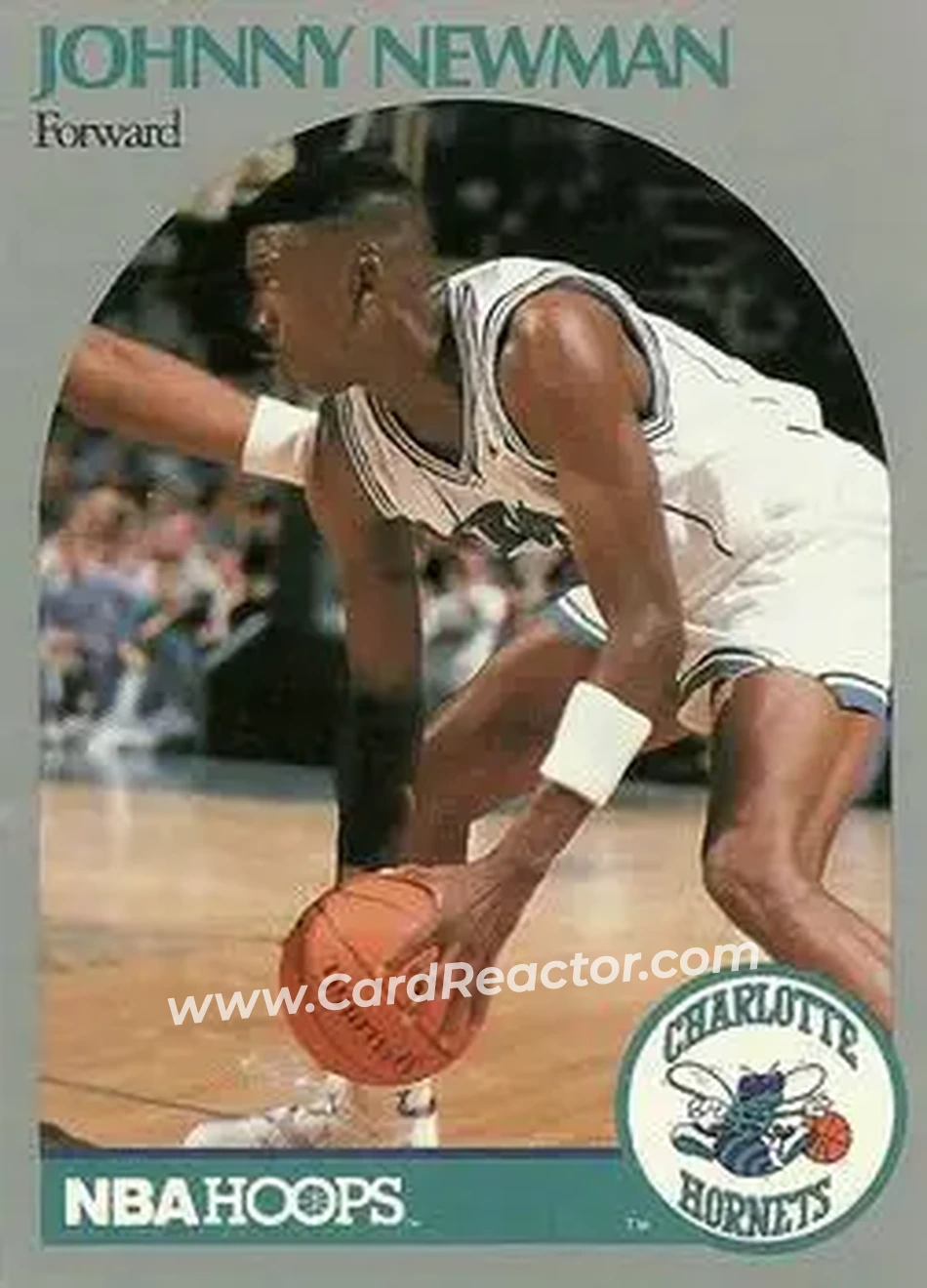 1990-91 Hoops #403 - Johnny Newman - Charlotte Hornets - Front