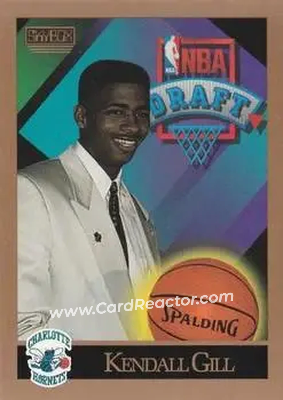 1990-91 SkyBox #356 - Kendall Gill - Charlotte Hornets - Front