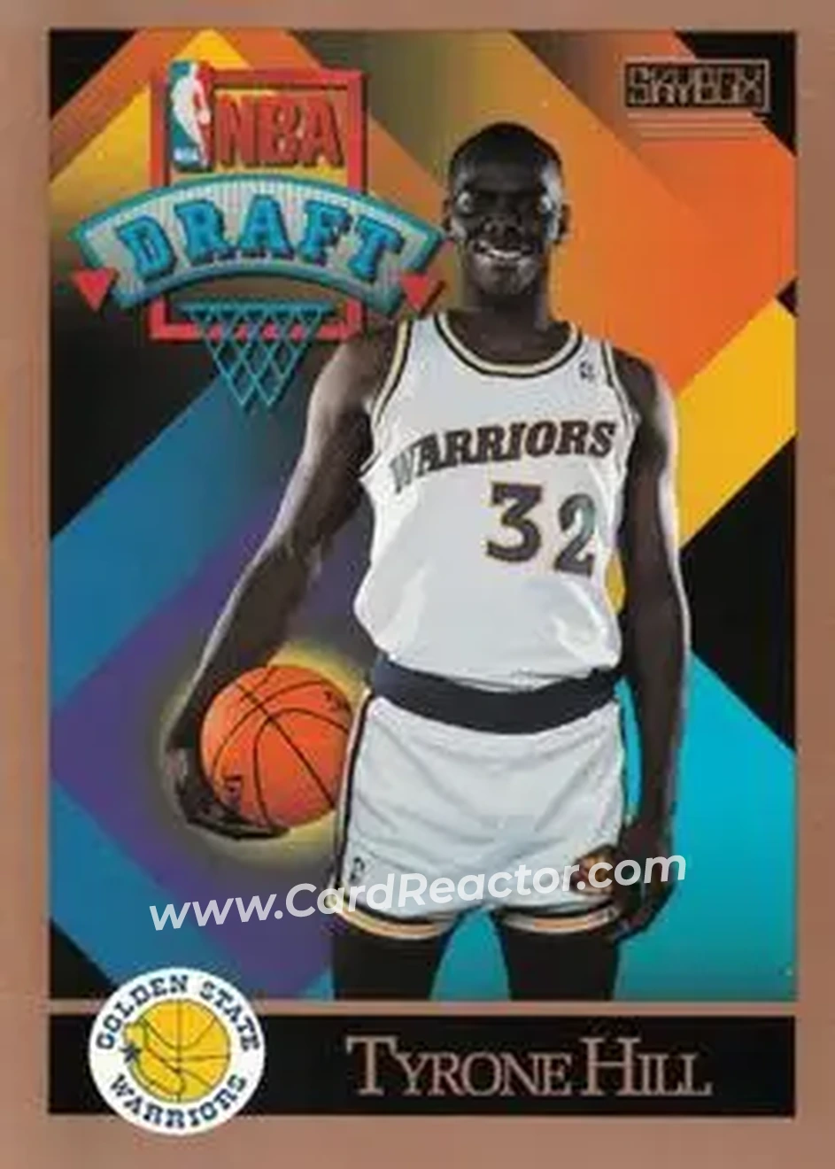 1990-91 SkyBox #358 - Tyrone Hill - Golden State Warriors - Front