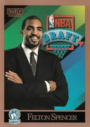 1990-91 SkyBox #361 - Felton Spencer - Minnesota Timberwolves
