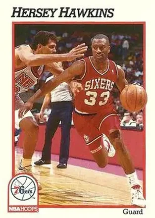 1991-92 Hoops #161 - Hersey Hawkins - Philadelphia 76ers