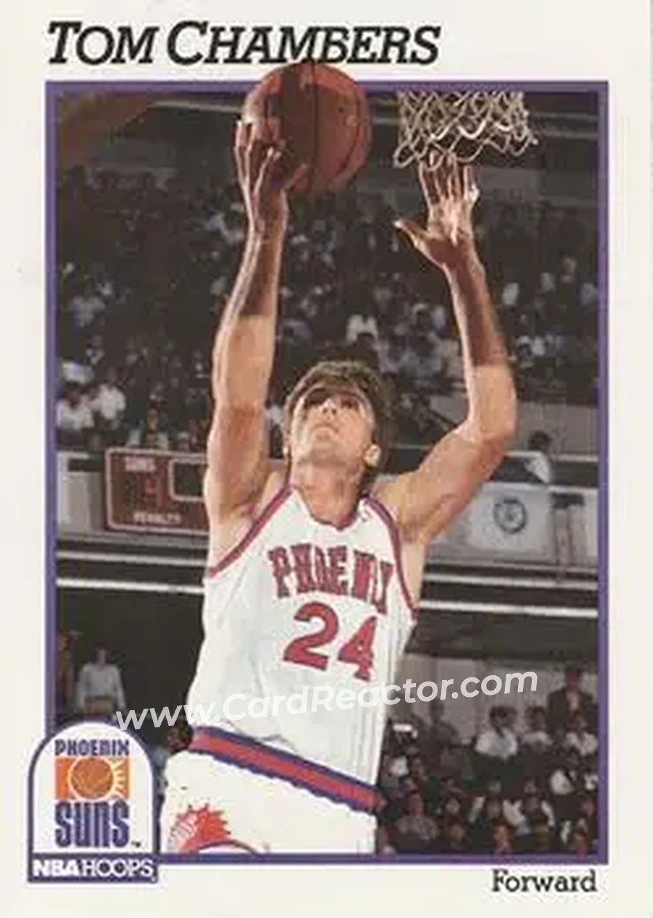 1991-92 Hoops #163 - Tom Chambers - Phoenix Suns - Front