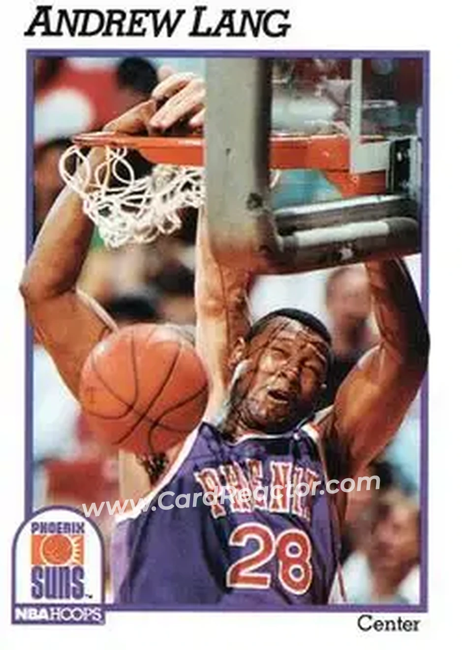 1991-92 Hoops #166 - Andrew Lang - Phoenix Suns - Front