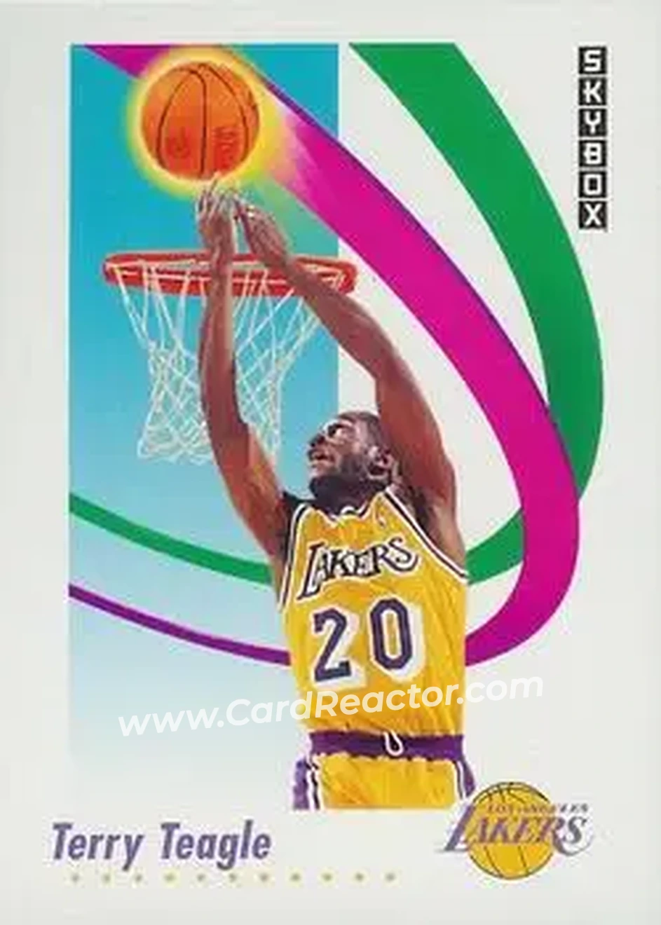 1991-92 SkyBox #141 - Terry Teagle - Los Angeles Lakers - Front