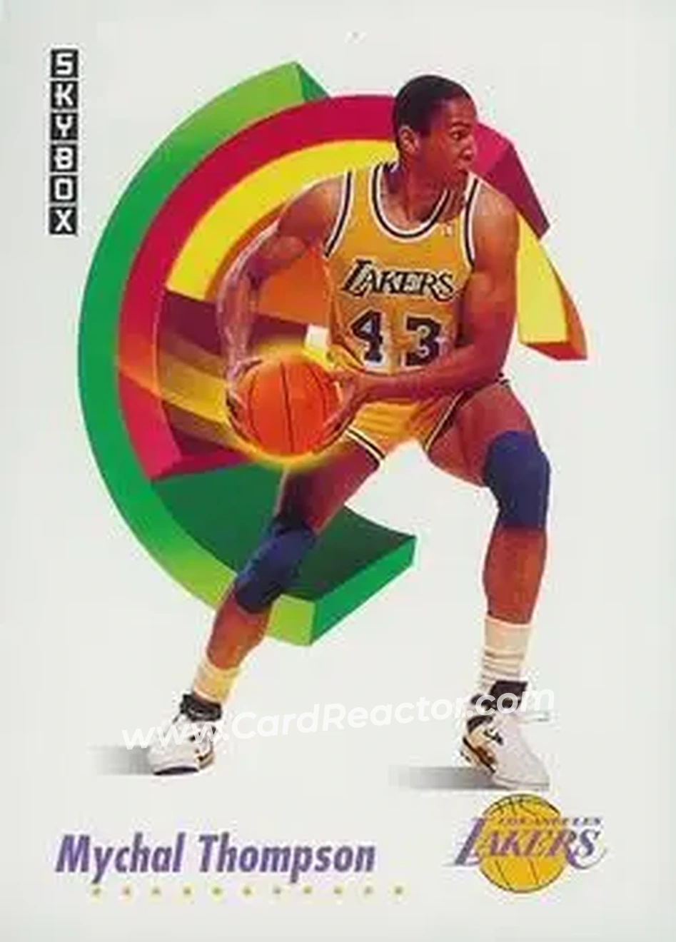 1991-92 SkyBox #142 - Mychal Thompson - Los Angeles Lakers - Front