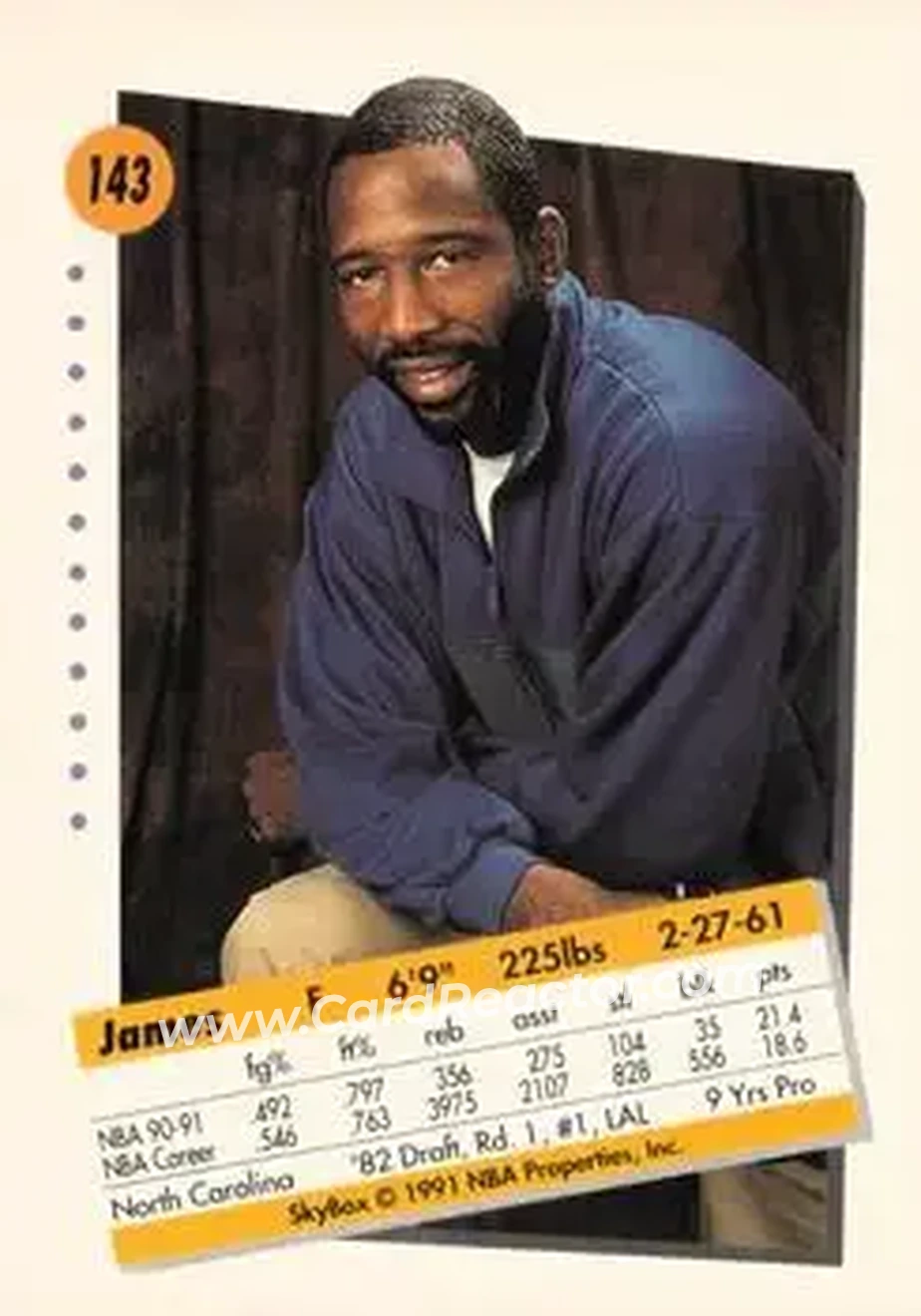 1991-92 SkyBox #143 - James Worthy - Los Angeles Lakers - Back
