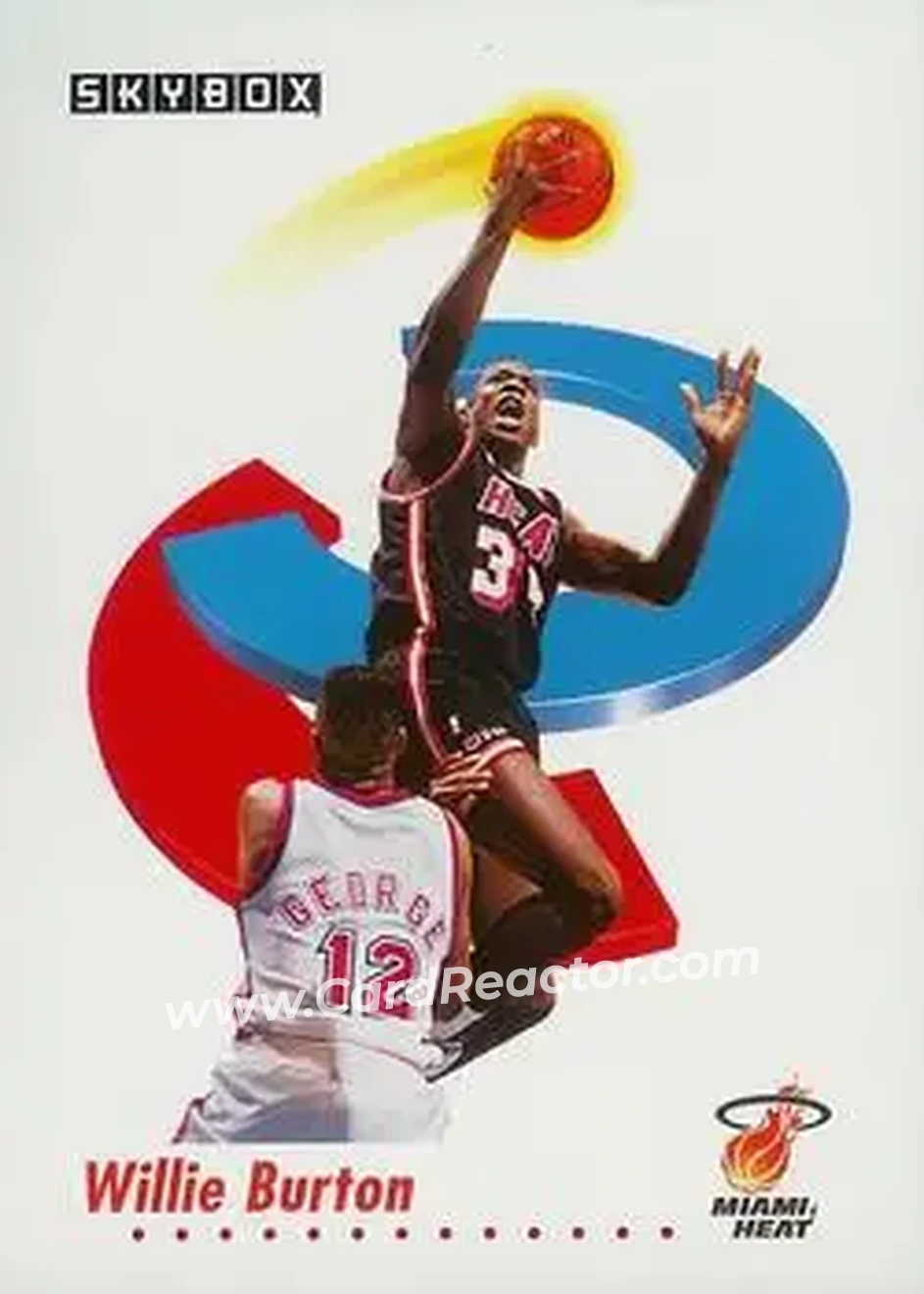 1991-92 SkyBox #144 - Willie Burton - Miami Heat - Front