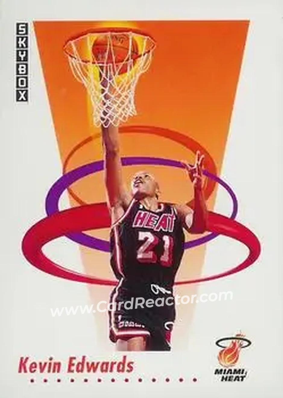 1991-92 SkyBox #148 - Kevin Edwards - Miami Heat - Front