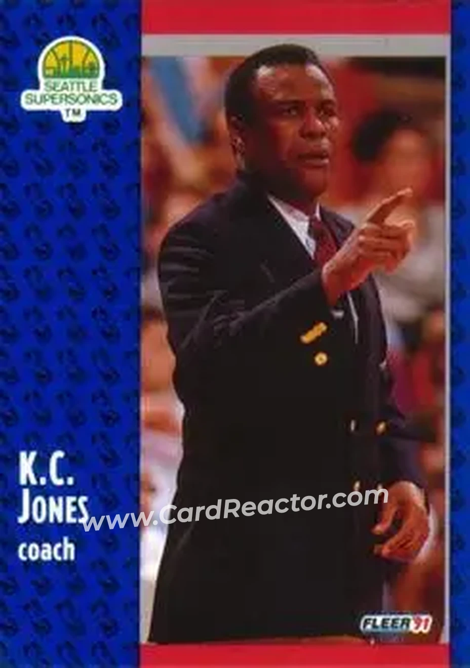 1991-92 Fleer #191 - K.C. Jones - Seattle SuperSonics - Front 1991-92 Fleer #191 - K.C. Jones - Seattle SuperSonics - Front