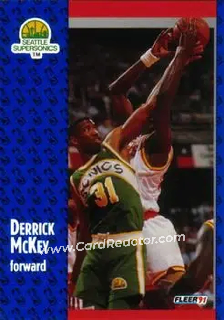 1991-92 Fleer #193 - Derrick McKey - Seattle SuperSonics - Front