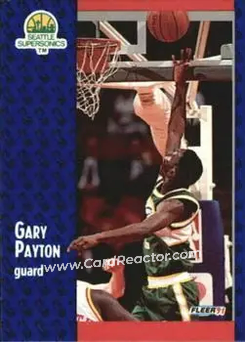 1991-92 Fleer #194 - Gary Payton - Seattle SuperSonics - Front