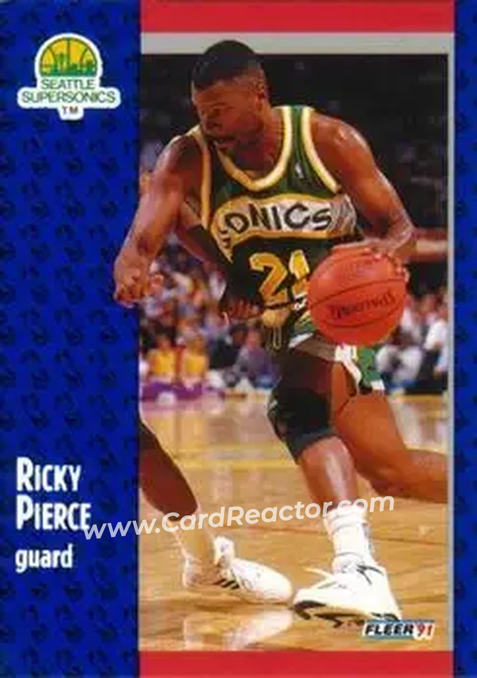 1991-92 Fleer #195 - Ricky Pierce - Seattle SuperSonics - Front 1991-92 Fleer #195 - Ricky Pierce - Seattle SuperSonics - Front