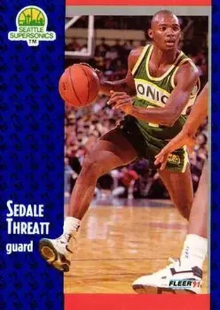 1991-92 Fleer #196 - Sedale Threatt - Seattle SuperSonics