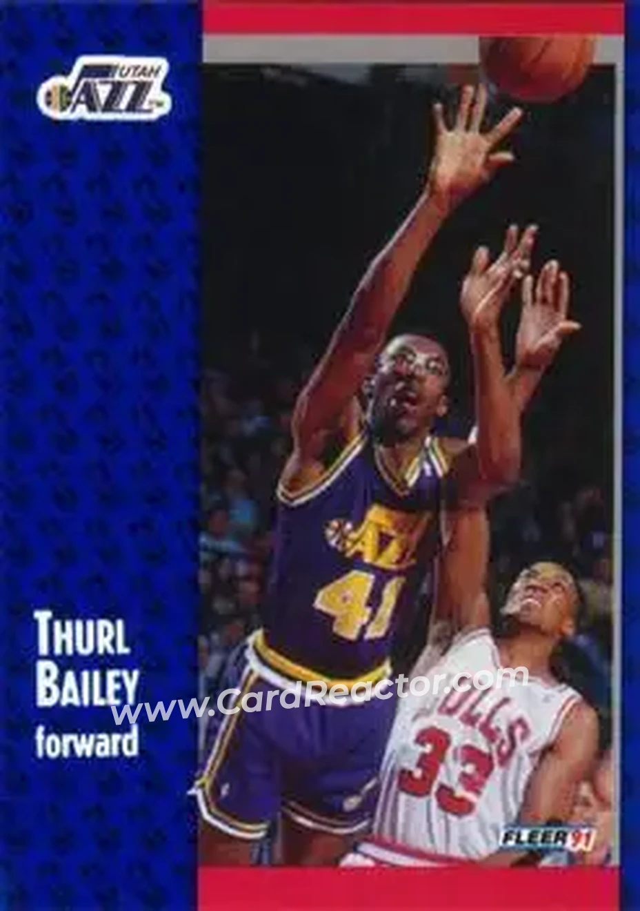 1991-92 Fleer #197 - Thurl Bailey - Utah Jazz - Front