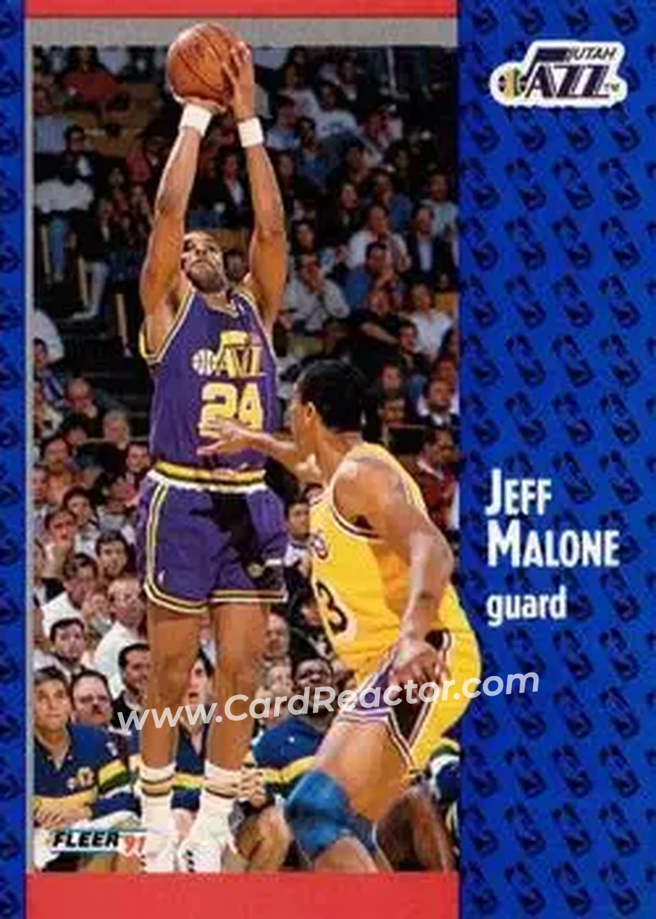 1991-92 Fleer #200 - Jeff Malone - Utah Jazz - Front