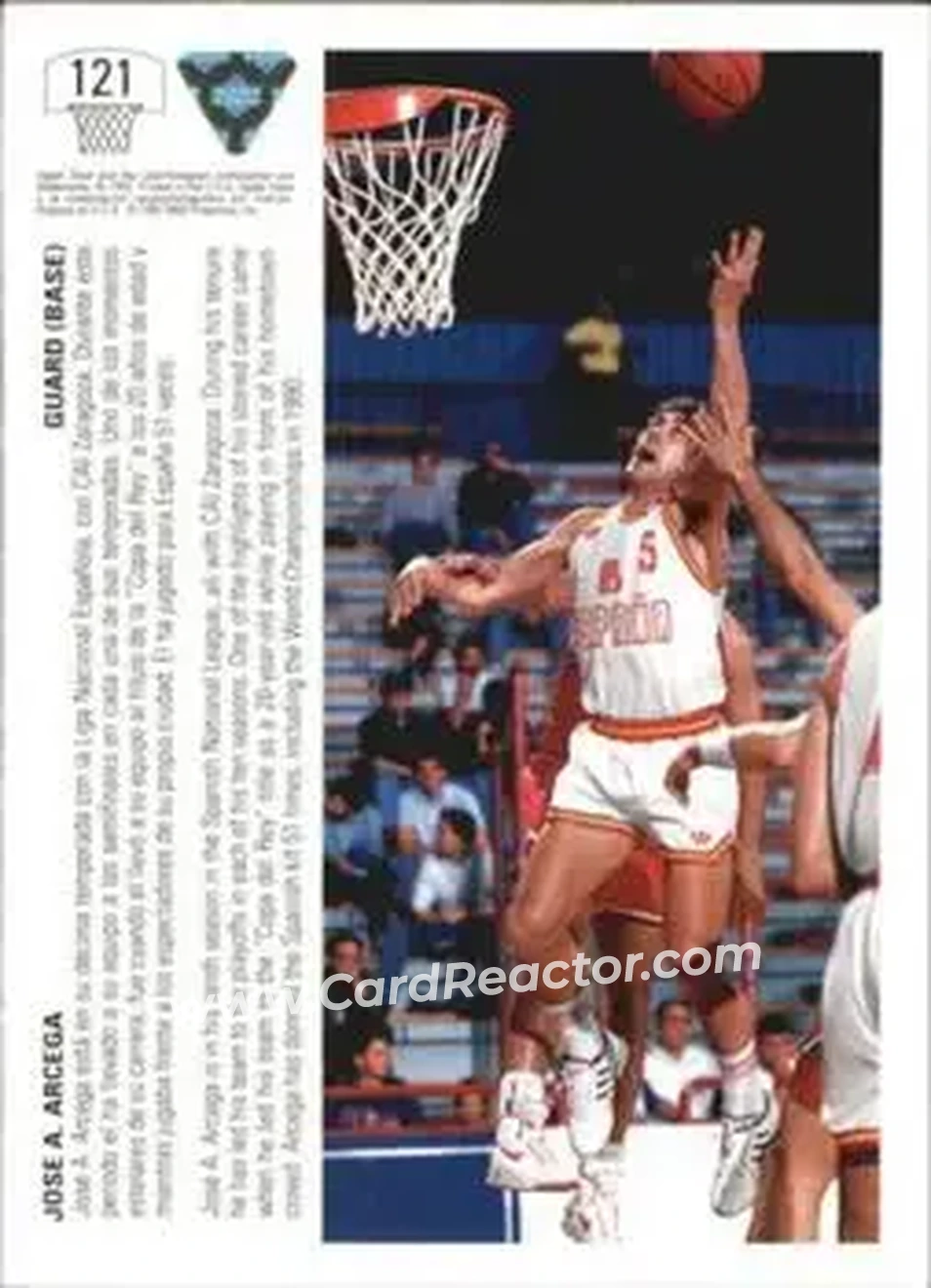 1991-92 Upper Deck Spanish #121 - Jose Arcega - Spain - Back