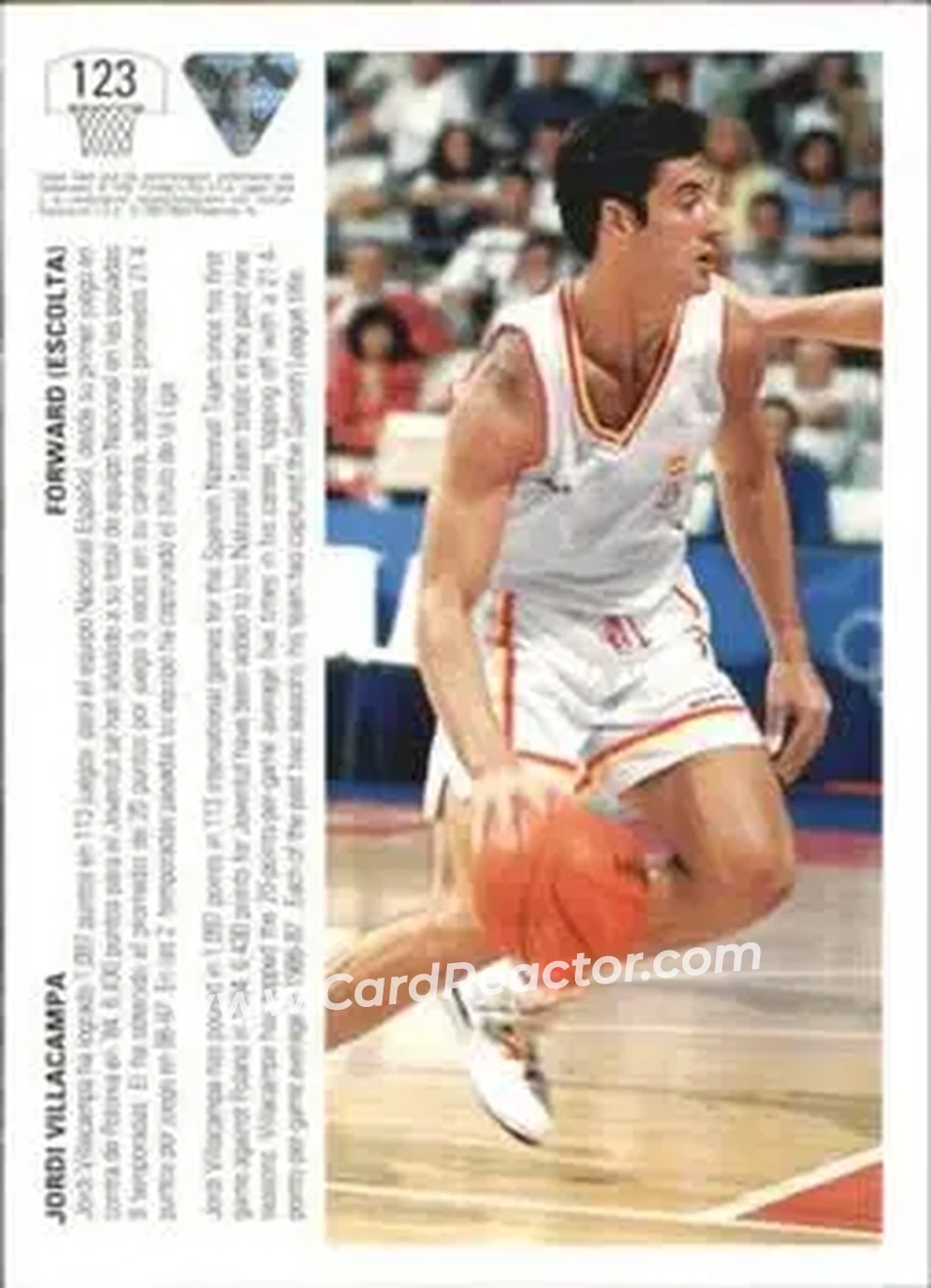 1991-92 Upper Deck Spanish #123 - Jordi Villacampa - Spain - Back