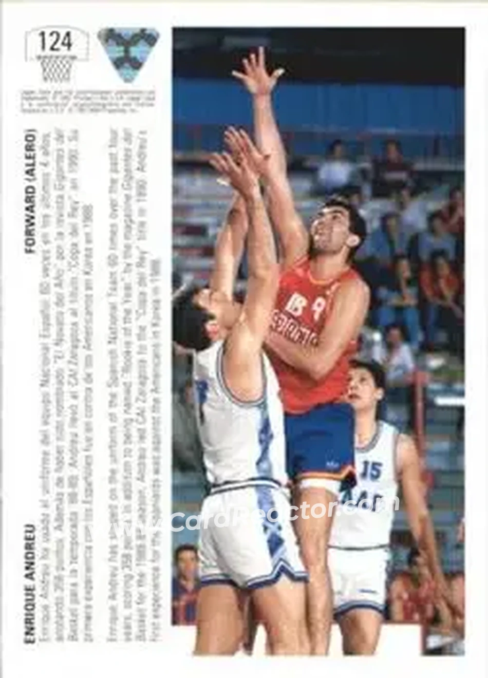 1991-92 Upper Deck Spanish #124 - Enrique Andreu - Spain - Back