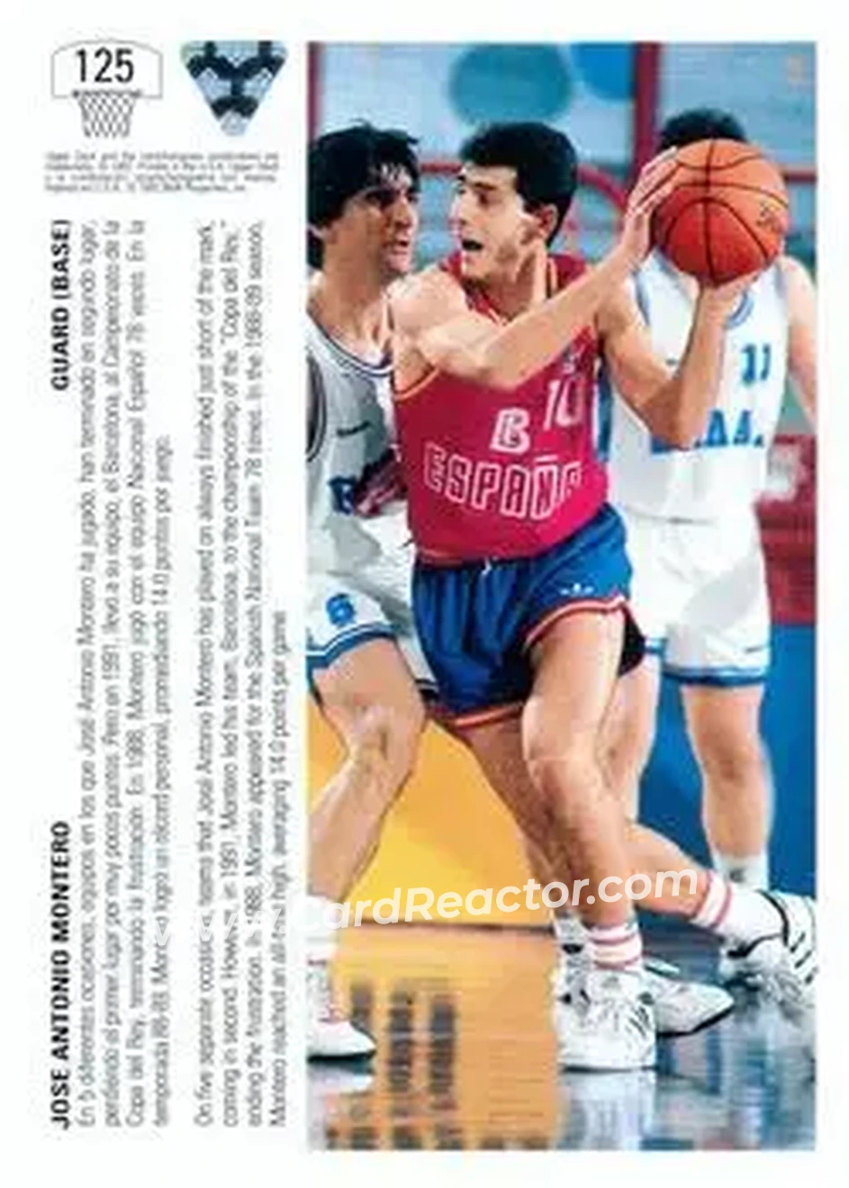1991-92 Upper Deck Spanish #125 - José Antonio Montero - Spain - Back