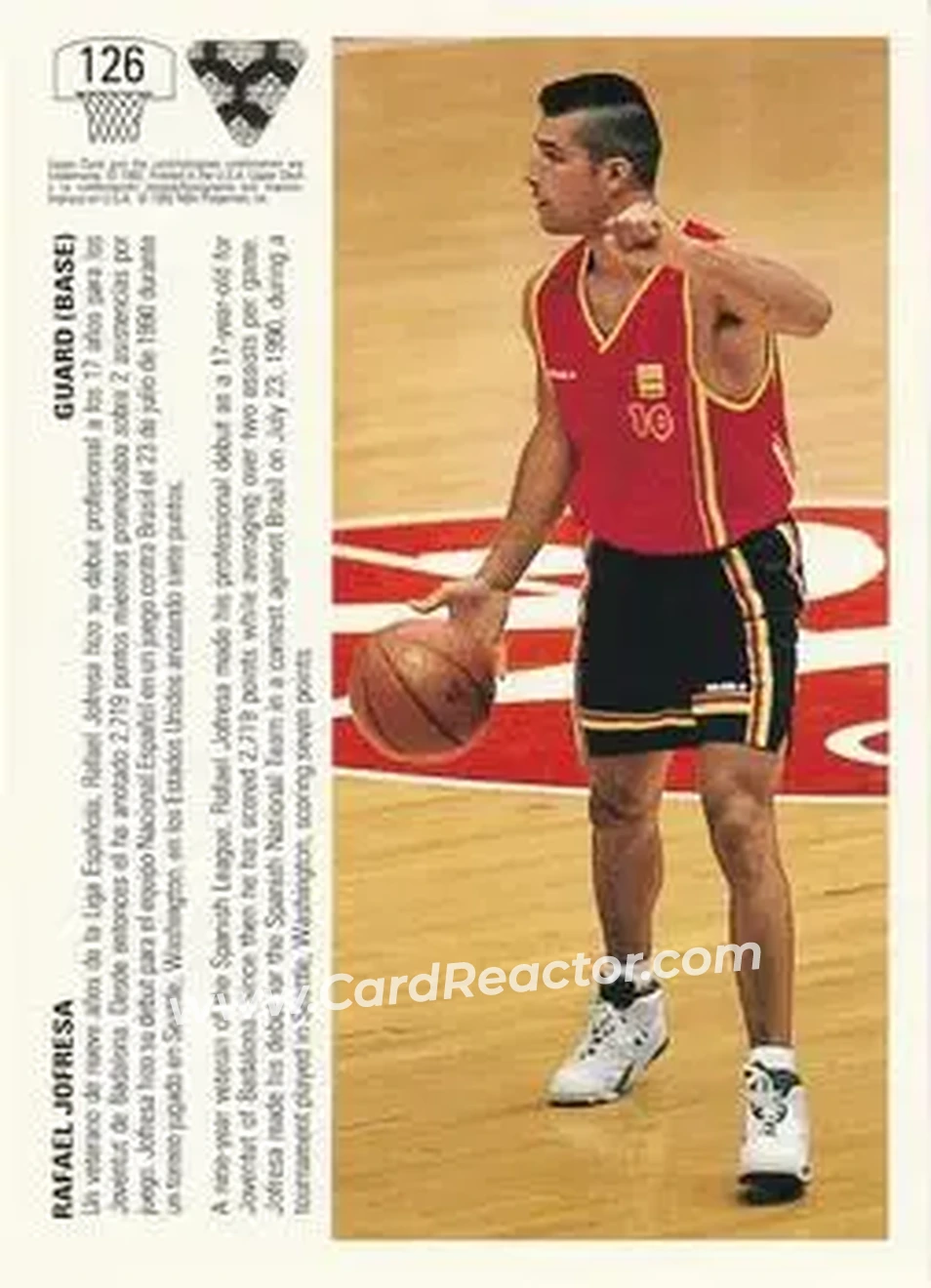 1991-92 Upper Deck Spanish #126 - Rafael Jofresa - Spain - Back