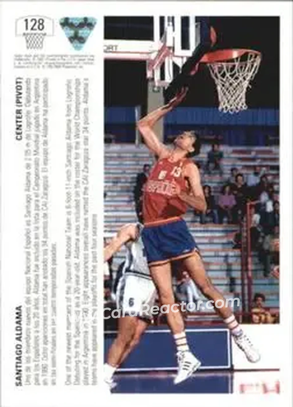 1991-92 Upper Deck Spanish #128 - Santiago Aldama - Spain - Back