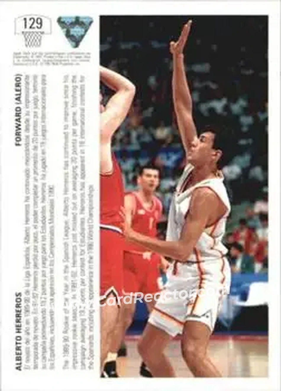 1991-92 Upper Deck Spanish #129 - Alberto Herreros - Spain - Back 1991-92 Upper Deck Spanish #129 - Alberto Herreros - Spain - Back