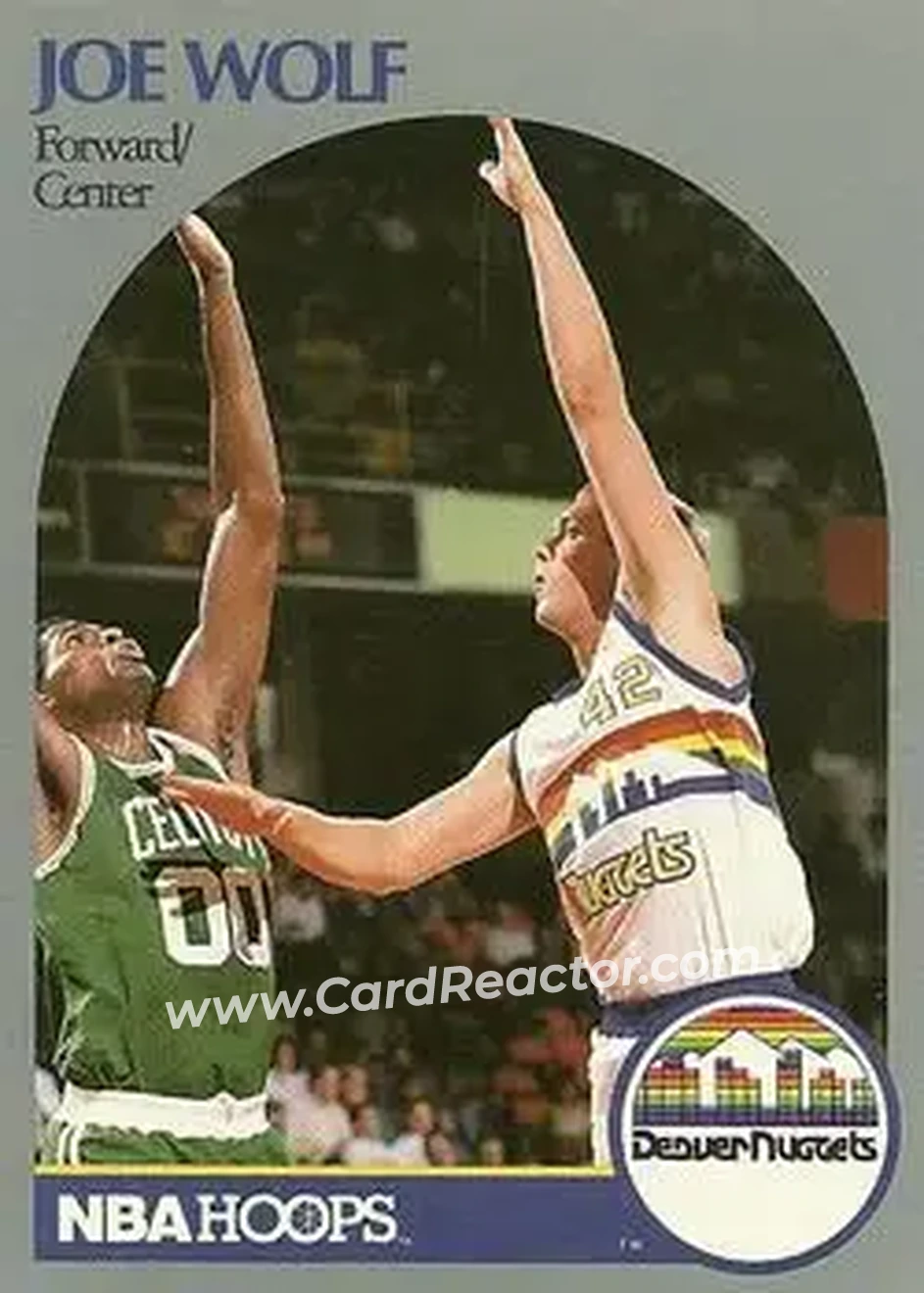 1990-91 Hoops #412 - Joe Wolf - Denver Nuggets - Front